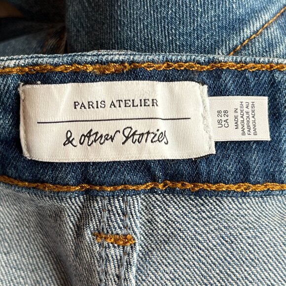 & Other Stories High-Waist High-Rise Flare Jeans in Deep Blue, Like New, Size 28 - Picture 5 of 16